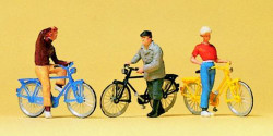 Preiser 10515 Cyclists Waiting at Level Crossing (3) Exclusive Figure Set HO