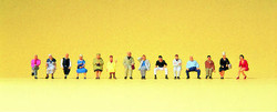 Preiser 75041 Seated Travellers (14) Figure Set TT Scale