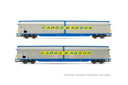 Rivarossi DB Sliding Wall Cargowaggon Weathered Silver Set (2) IV HR6599 HO Gauge