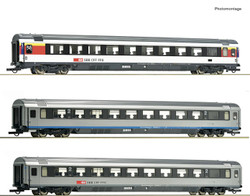 Roco 74022  SBB EC7 Eurocity Coach Set 2 (3) VI HO