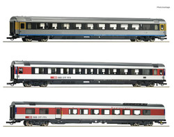 Roco 74021  SBB EC7 Eurocity Coach Set 1 (3) VI HO