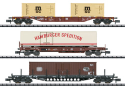 Trix 18702  DB Container Service Wagon Set (3) IV N Gauge