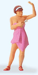 Preiser 28143 Woman Spraying Deodorant Figure HO