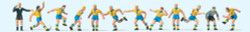 Preiser 10755 Soccer Team (11) & Referee Yellow/Blue Exclusive Figure Set HO