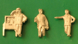 Springside DA63 Unpainted Railway Staff (3) Whitemetal Figure Set OO Gauge