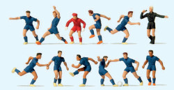 Preiser 10759 Soccer Team (11) & Referee Dark Blue Exclusive Figure Set HO