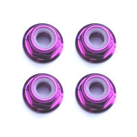 Fastrax M3 Purple Flanged Locknuts 4Pcs FTM3PF