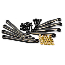 Fastrax FCX24 Black Brass Suspension Link Rods (8Pc) FTFMS002BRB