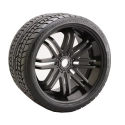 Sweep Road Crusher Belted Tyre On Black 17mm Wheels 1/4 Offset SRC0001B