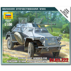 ZVEZDA 6157 Sd.Kfz. 222 Armoured Car Snap Fit Model Kit 1:100