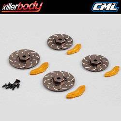 Killerbody Calliper Brake Disc Grey/Gold 4Pc (Cnc Aluminum) KB48356