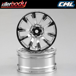Killerbody Wheel 3mm Offset Chrome 10-Spoke 1:10 TC (4) KB48265