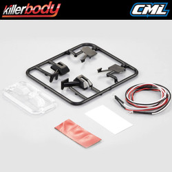 Killerbody Wing Mirror Type "E" w/Led Unit Set 1:10 Truck KB48228