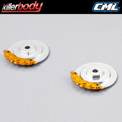 Killerbody Calliper Brake Disc 1:10 CNC Silver/Gold (2Pc) KB48081SLGD