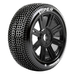 Louise RC B-Viper 1:8 Fr/Rr Soft Hex 17mm Spoke Black L-T3194SB