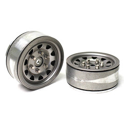 Gmade 1.9 Sr04 Beadlock Wheels (Uncoated Silver) (2) GM70497