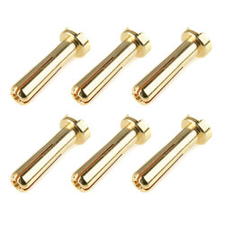 Corally Bullit Connector 4.0mm Male Solid Type Gold Plated Ultra Low Resistance Wire 90Deg 6Pcs