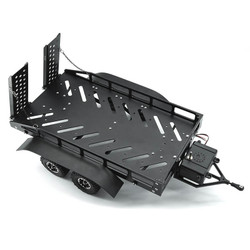 Fastrax Dual-Axle Trailer w/Ramps & Leds (Med 1:12-1:18) - Black FAST2372MBK