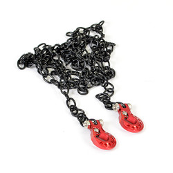 Fastrax Deluxe Aluminium Red Winch Hooks & Black Chain Set FAST2321DRB