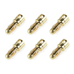 Corally Bullit Connector 3.5mm Male Spring Type Gold Plated Wire Straight 6Pcs