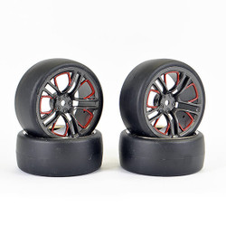 Fastrax 1:10 (4) Drift D1 Tyre w/3mm 10-Spoke Wheel- Graphite FAST1352G-D13