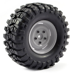 Fastrax 1:10 Crawler Sawblock 1.9 Scale Grey Wheel &#248;108mm Tyre (Pair) FAST1266G