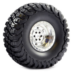 Fastrax 1:10 Crawler Granite 2.2 Scale Wheel &#248;140mm Tyre (Chrome) FAST1267C