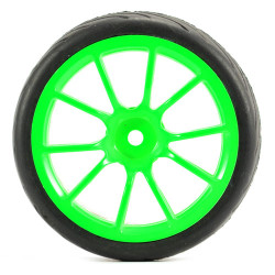 Fastrax 1:10 Street/Tread Tyre 10Sp Neon Green Wheel FAST0072G