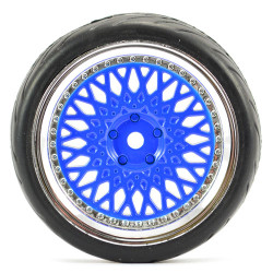 Fastrax 1:10 Street/Tread Tyre Classic Blue/Chrome Wheel FAST0098BLC