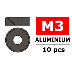 Corally Aluminium Washer for M3 Flat Head Screws Od=8mm Gun Metal (10pcs) C-3213-30-3