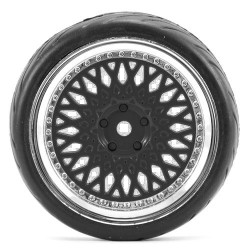 Fastrax 1:10 Street/Tread Tyre Classic Black/Chrome Wheel FAST0098BC
