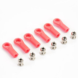 Fastrax Rose Joints (6) Red w/Balls FAST46R