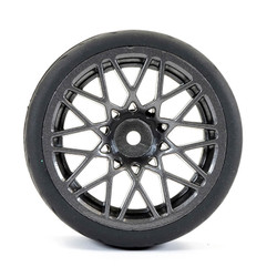 Fastrax 1:10 Street/Tread Tyre Star Spoke Gun Metal Wheel Complete Set Of 4 FAST0089GM