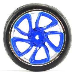 Fastrax 1:10 Street/Tread Tyre Tri-5 Blue/Chrome Wheel FAST0088BLC