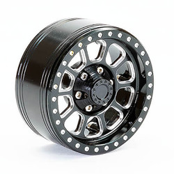 Fastrax Aluminum Beadlock Ten 1.9" Wheels - Black (2Pc) FAST0138BK