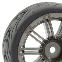Fastrax 1:10 Street/Tread Tyre 20Sp Gun Metal Wheel FAST0077GM