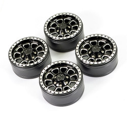 Fastrax Aluminum Beadlock Ten 1.9" Wheels - Black (4Pc) FAST0141BK