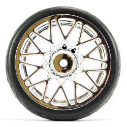 Fastrax 1:10 Street/Tread Tyre Star Spoke Chrome Wheel FAST0089C