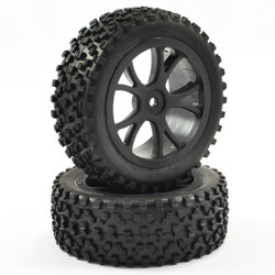 Fastrax 1:10 Mounted Cuboid Buggy Front Tyres 10-Spoke FAST0036B