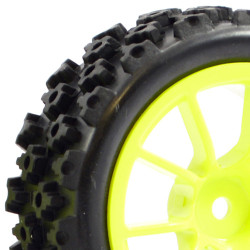 Fastrax 1:10 Street/Rally Tyre 10Sp Neon Yellow Wheel FAST0073Y