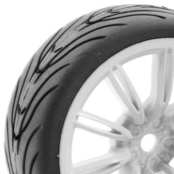 Fastrax 1:10 Street/Tread Tyre 20Sp White Wheel FAST0076W