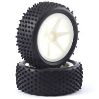 Fastrax 1:10 Mounted Buggy Tyres Lp 'Stub' Front (Spoked) FAST0046S