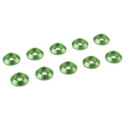 Corally Aluminium Washer for M3 Button Head Screws Od=10mm Green 10Pcs C-31301
