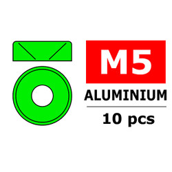 Corally Aluminium Washer for M5 Flat Head Screws Od=8mm Green (10pcs) C-3213-50-1