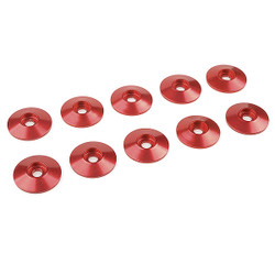 Corally Aluminium Washer for M3 Button Head Screws Od=15mm Red 10Pcs C-31315