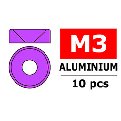 Corally Aluminium Washer for M3 Flat Head Screws Od=8mm Purple (10pcs) C-3213-30-2