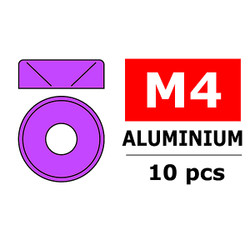 Corally Aluminium Washer for M4 Flat Head Screws Od=10mm Purple (10pcs) C-3213-40-2