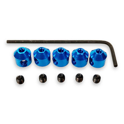 Fastrax Aluminium Collets (5) Blue w/Screws & Wrench FAST34B
