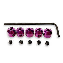 Fastrax Aluminium Collets (5) Purple w/Screws & Wrench FAST34PU