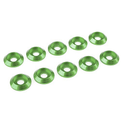Corally Aluminium Washer for M4 Button Head Screws Od=12mm Green 10Pcs C-31321
